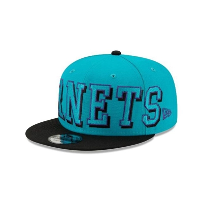 Charlotte Hornets Gorra | New Era NBA Block Font 9fifty Snapback Cap Mexico - Azules